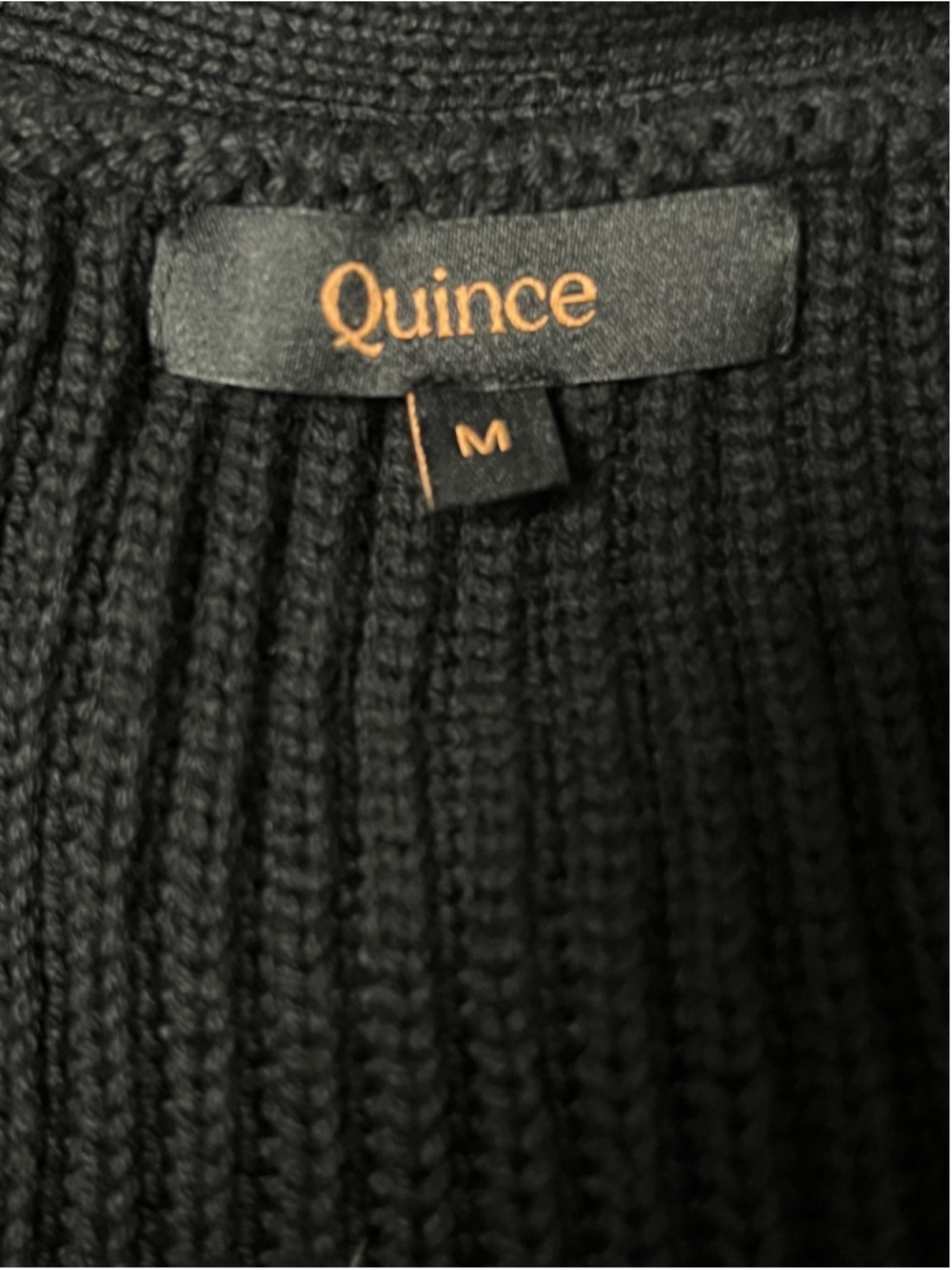 Quince Black Chunky Knit Oversize Open Cardigan Size Medium - Picture 5 of 6